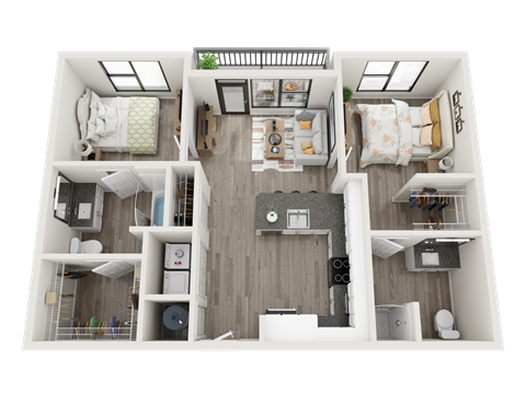 B1A Floor Plan at Link Apartments® Montford, North Carolina